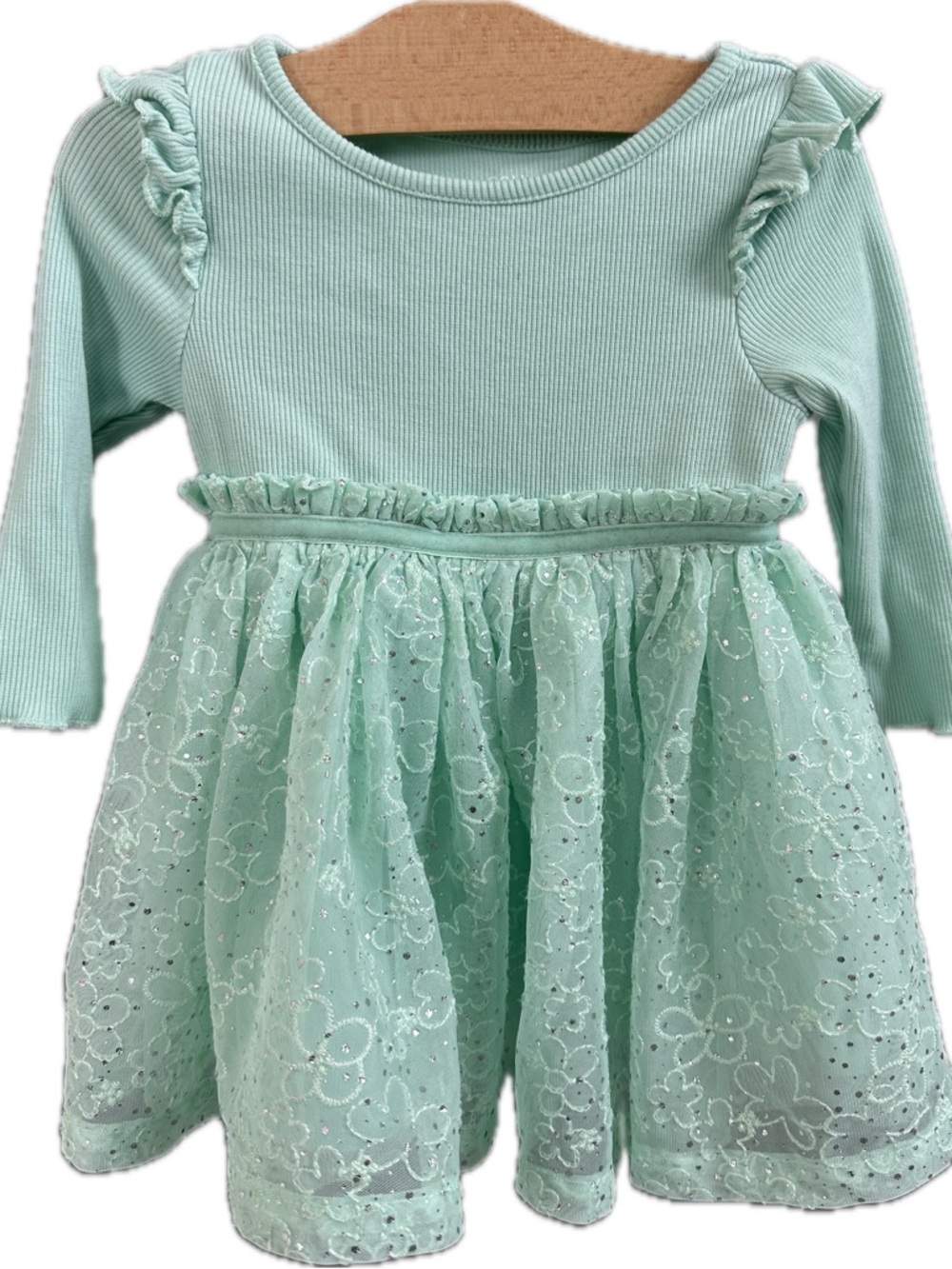 Falls Creek Mint Green Ruffle Lace Tulle Dress